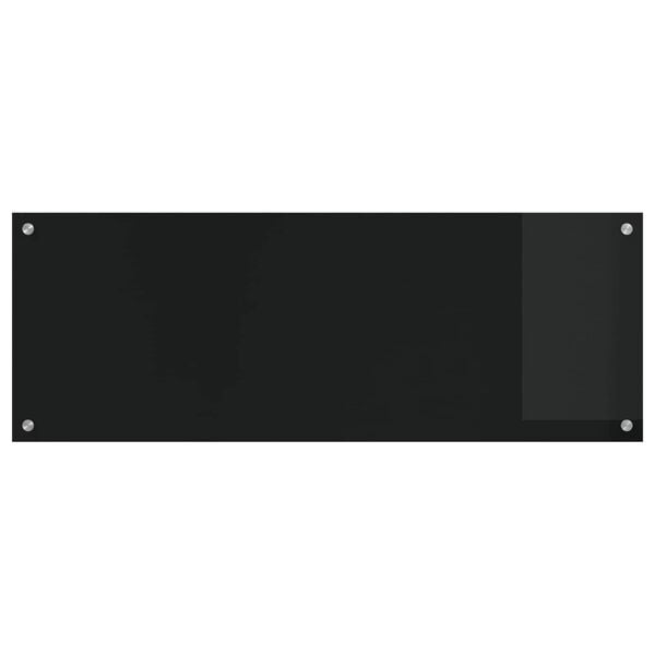vidaXL Kitchen Backsplash Black 110 x 40 x 0.6 cm Tempered Glass