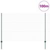 vidaXL Fence with Post Green 1.5 x 100 m Steel and PVC
