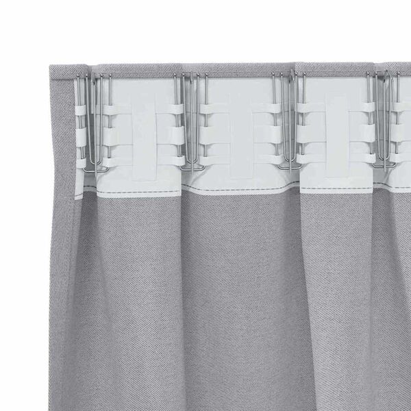 vidaXL Blackout Curtains with Rings 2 pcs Metal Grey 225 x 140 cm
