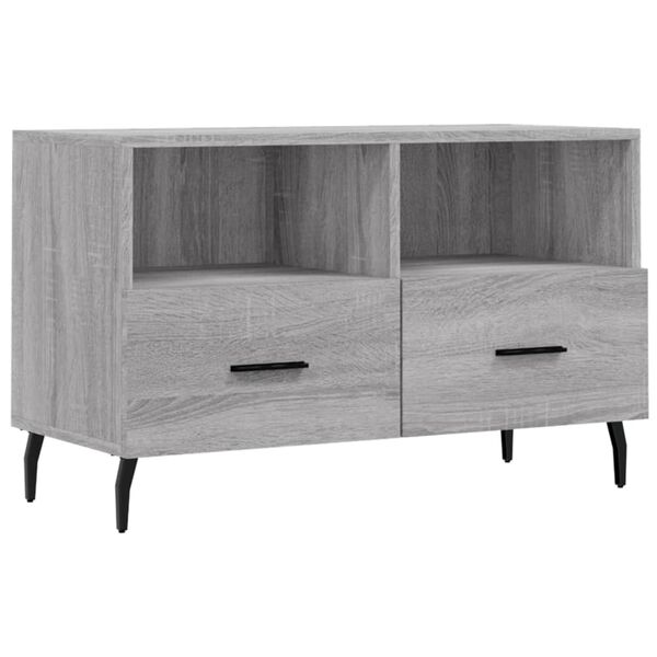 vidaXL TV Cabinet Grey Sonoma 80x36x50 cm Engineered Wood