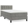 vidaXL Box Spring Bed with Mattress Light Grey 100x200 cm Velvet