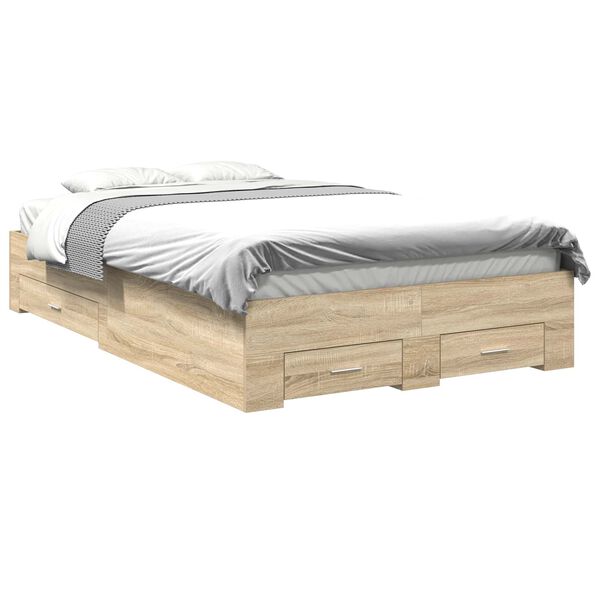 vidaXL Bed Frame Brown 140 x 200 cm Engineered wood