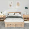 vidaXL Bed Frame with Headboard Brown 120 x 200 cm Solid Pine Wood