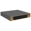 vidaXL Floating Wall Shelves 2 pcs High Gloss Grey 23x23.5x3.8 cm MDF