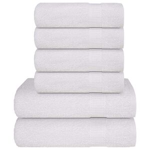 vidaXL 6 Piece Towel Set "FROGN" White 360 gsm