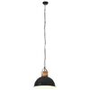 vidaXL Industrial Hanging Lamp Black Round 32 cm E27 Solid Mango Wood