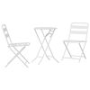 vidaXL Bistro Set Folding 3 pcs White Steel