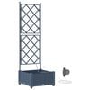 vidaXL Garden Planter Grey 40 x 40 x 126 cm Plastic