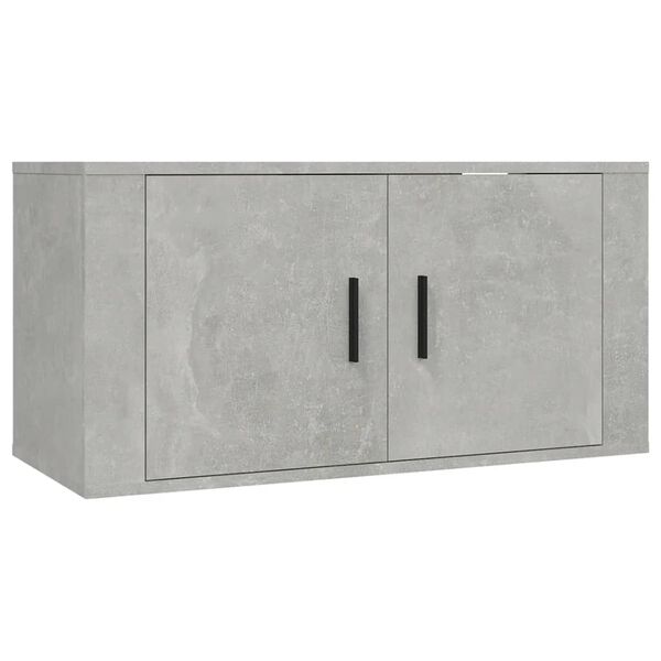vidaXL Wall Mounted TV Cabinet Concrete Grey 80x34.5x40 cm