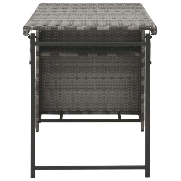 vidaXL 5 Piece Folding Outdoor Dining Set Poly Rattan Grey