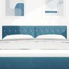 vidaXL LED Headboard with LED Strip Lights Dark Blue 144 cm Polyester