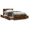 vidaXL Bed Frame with Headboard without Mattress Smoked Oak 90x200 cm