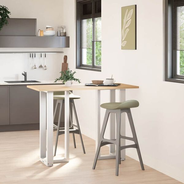 vidaXL Bar Table Legs T-Shaped 2 pcs White 40x35x(100-101) cm Steel