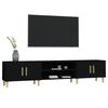 vidaXL TV Cabinet Black 180x31.5x40 cm Engineered Wood