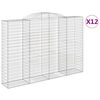 vidaXL Arched Gabion Baskets 12 pcs 300x50x200/220 cm Galvanised Iron