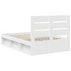 vidaXL Bed Frame with Headboard White 120 x 200 cm Solid Pine Wood
