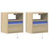 vidaXL TV Wall Cabinets with LED Lights 2 pcs Sonoma Oak 41x31x45 cm