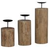 vidaXL Candle Holder 3 pcs Natural Solid Teak wood