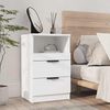 vidaXL Bedside Cabinet White Engineered Wood