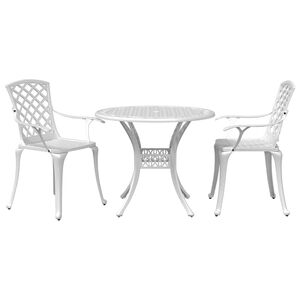 vidaXL Bistro Set | White | Cast aluminium | Medium | Durable | Bistro Set