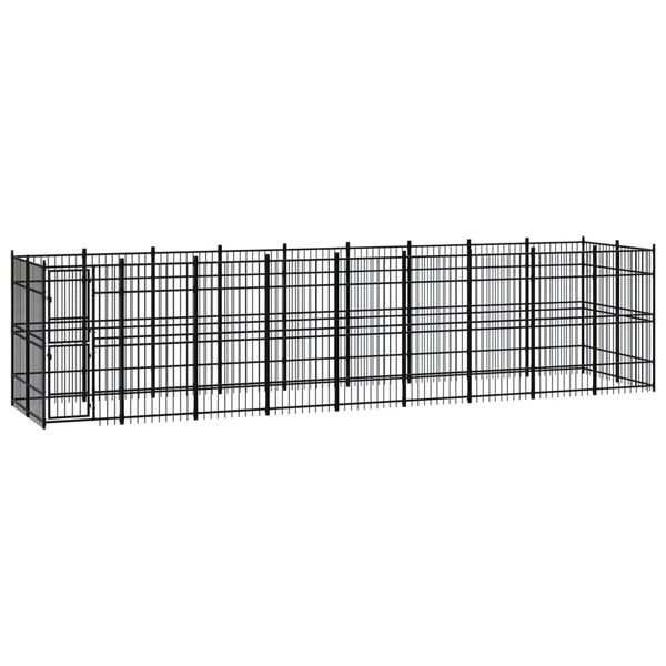 vidaXL Outdoor Dog Kennel Steel 16.59 m&sup2;