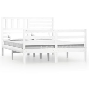 vidaXL Bed Frame without Mattress White Solid Wood 160x200 cm