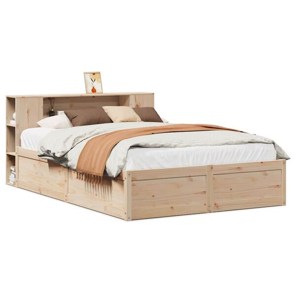 vidaXL Bed Frame without Mattress 135x190 cm Double Solid Wood Pine