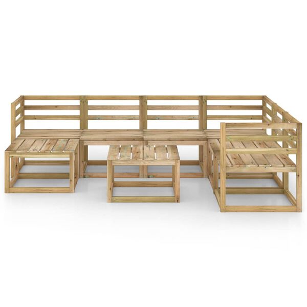 vidaXL 8 Piece Garden Lounge Set Green Impregnated Pinewood