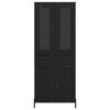 vidaXL Highboard Black Oak 69.5 x 34 x 180 cm Engineered Wood