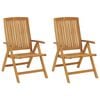 vidaXL Reclining Folding Chairs 2 pcs Solid Wood Teak