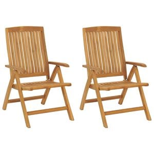 vidaXL Reclining Folding Chairs 2 pcs Solid Wood Teak