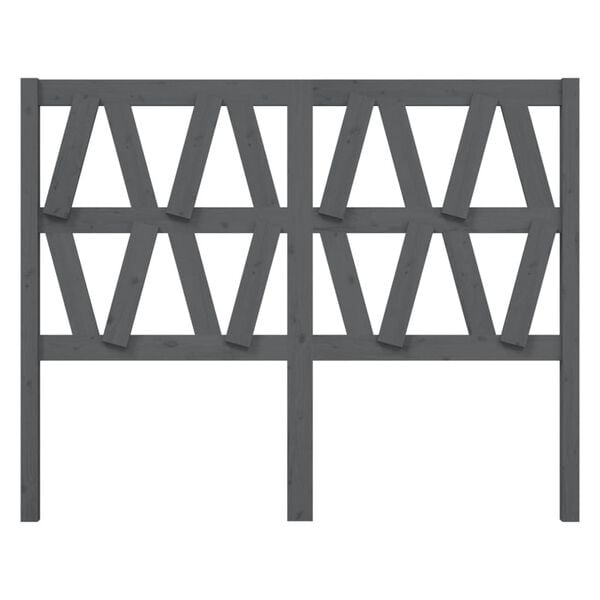 vidaXL Bed Headboard Grey 146x4x100 cm Solid Wood Pine