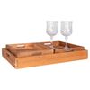 House Nordic 3 Piece Tray Christina with handles Teak Natural