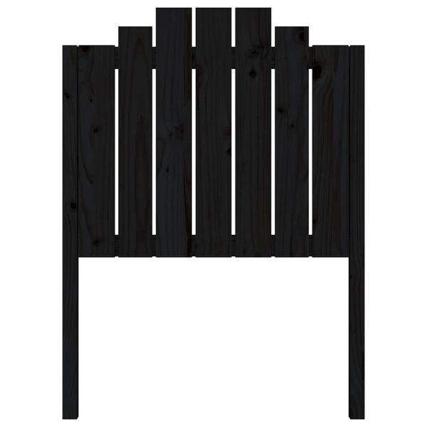 vidaXL Bed Headboard Black 81x4x110 cm Solid Wood Pine