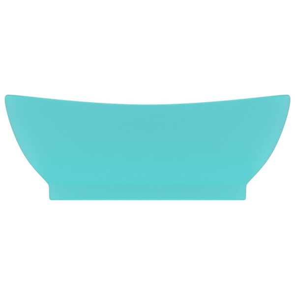 vidaXL Luxury Basin Overflow Oval Matt Light Green 58.5x39 cm Ceramic