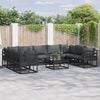vidaXL Garden Sofa Set with Cushion 9 pcs Black Aluminium