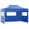 vidaXL Professional Folding Party Tent with 4 Sidewalls 3x4 m Steel Blue