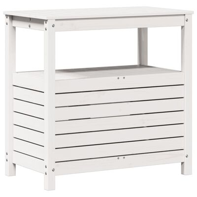 vidaXL Potting Table with Shelves White 82.5x45x81 cm Solid Wood Pine