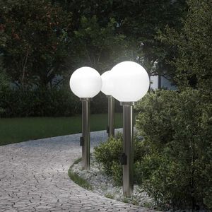 vidaXL Bollard Lights with Outlet 3 pcs 80 cm Stainless Steel IP44