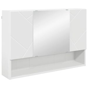 vidaXL Mirror Cabinet with Door White 80 x 17 x 55 cm Engineered Wood