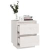 vidaXL Bedside Cabinet White 40x35x50 cm Solid Wood Pine