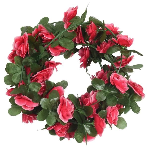 vidaXL Flower Garlands 6 pcs Spring Rose Red 250 cm