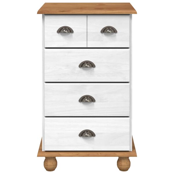 vidaXL Chest of Drawer ASKIM White 45.8 x 40 x 79 cm Solid Pine Wood