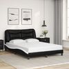 vidaXL Bed Frame with LED without Mattress "Hvar" Black and White 120x200 cm