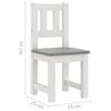 vidaXL 3 Piece Children Table and Chair Set White and Grey MDF