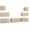 vidaXL Tv Cabinet Set | Set of 7 | Sonoma Oak | Engineered Wood | TV Cabinet Set