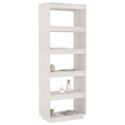 vidaXL Book Cabinet/Room Divider White 60x35x167 cm Solid Pinewood