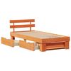 vidaXL Bed Frame with Headboard Wax Brown 90 x 200 cm Solid Pine Wood