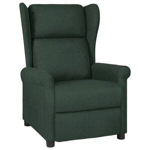 vidaXL Recliner Chair Dark Green Fabric
