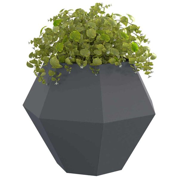 vidaXL Planter 2 pcs Anthracite 100 x 100 x 80 cm Steel